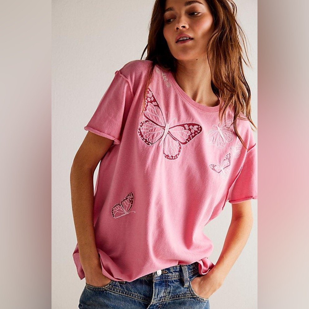 We The Free Pink Horsin Around Tee